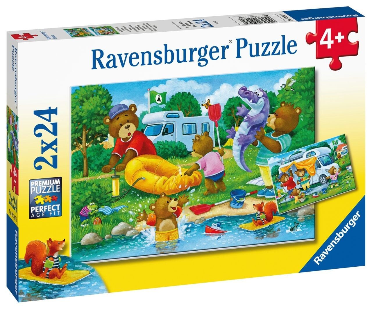 Ravensburger 2x24 Parçalı Puzzle Ayı Ailesi Kampta (052479)