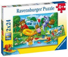 Ravensburger 2x24 Parçalı Puzzle Ayı Ailesi Kampta (052479)