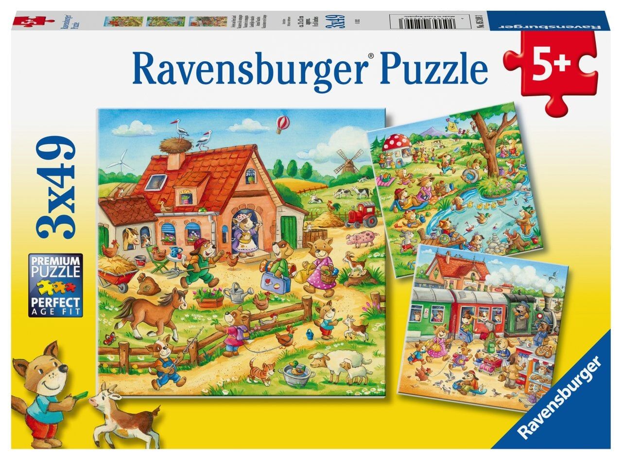 Ravensburger 3x49 Parçalı Puzzle Köyde Tatil (052493)