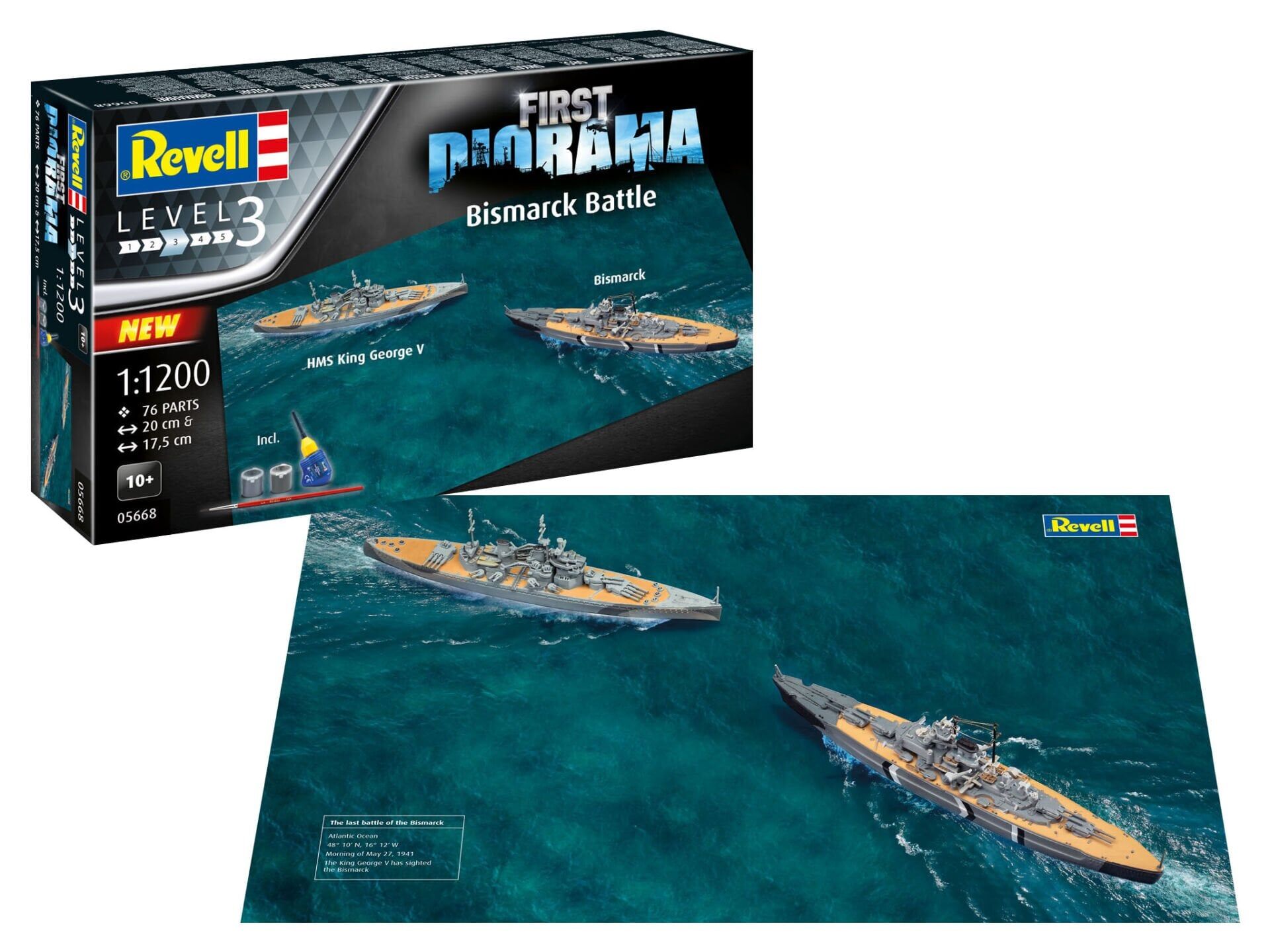 Revell Gift Set Diyorama Başlangıç Seti - Bismarck (05668)