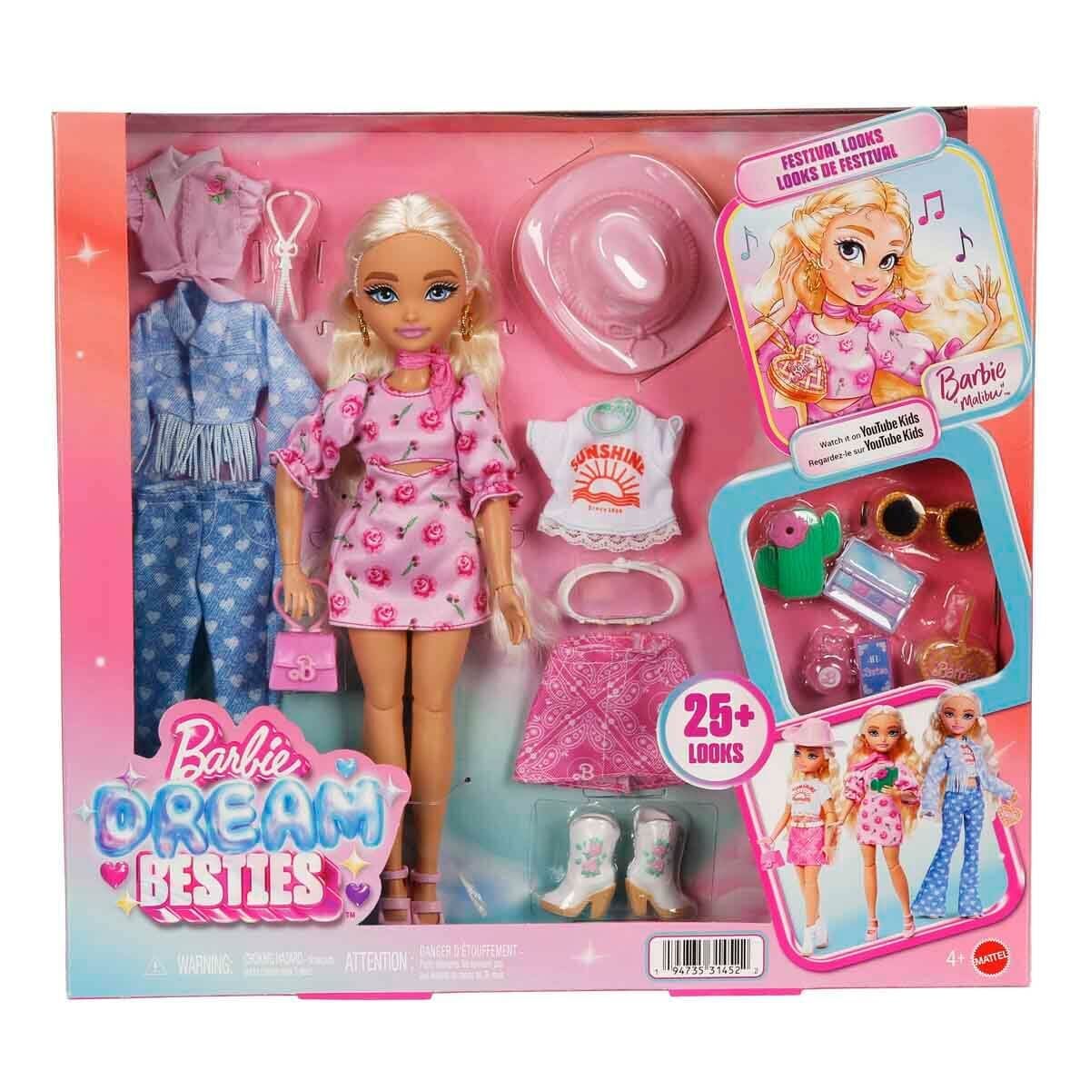 Barbie Dream Besties Festival Kombinleri Barbie Malibu Bebek ve Aksesuarları-  JGH87