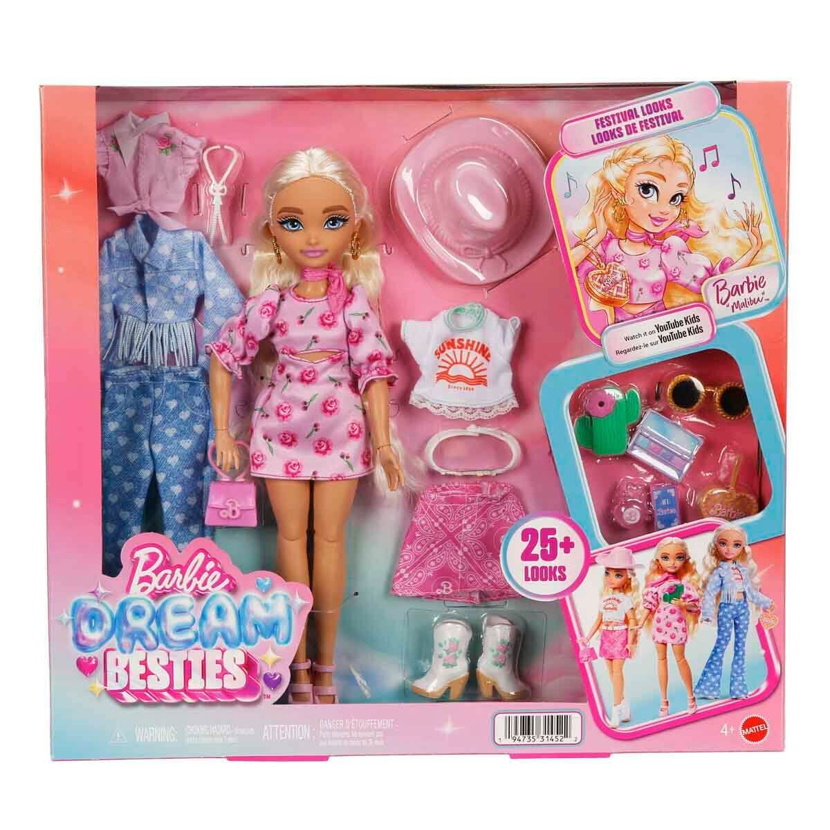 Barbie Dream Besties Festival Kombinleri Barbie Malibu Bebek ve Aksesuarları-  JGH87