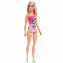 Barbie Plajda Bebekleri - Sarışın Pembe Mayolu- DWJ99
