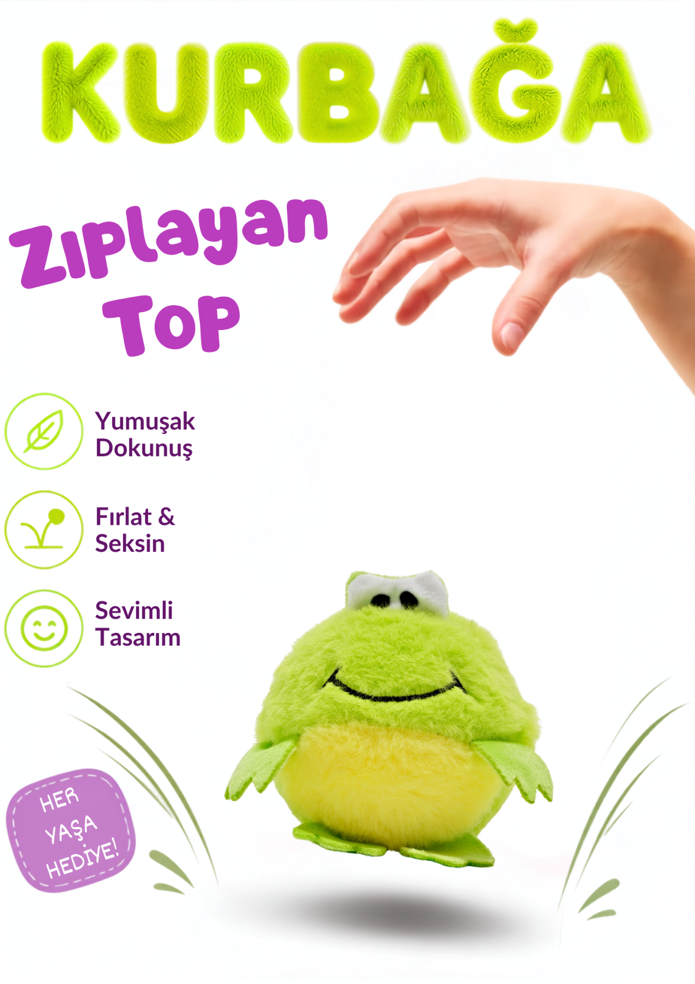 Bounzy Pals Sevimli Kurbağa - Zıplayan Peluş Top