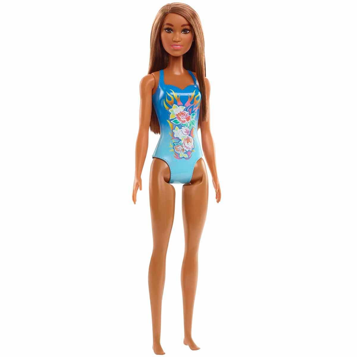 Barbie Plajda Bebekleri - Esmer Mavi Mayolu- DWJ99