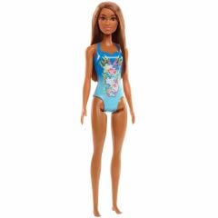 Barbie Plajda Bebekleri - Esmer Mavi Mayolu- DWJ99