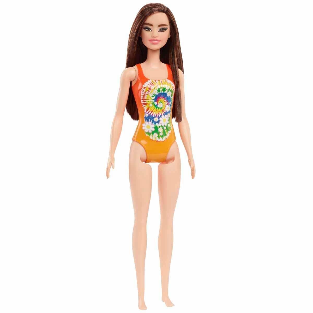 Barbie Plajda Bebekleri -Kumral Turuncu Mayolu- DWJ99