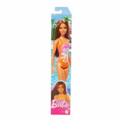 Barbie Plajda Bebekleri -Esmer Turuncu Çiçekli Mayolu- DWJ99