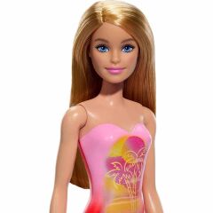 Barbie Plajda Bebekleri -Sarışın Pembe Hawaii Mayolu-  DWJ99