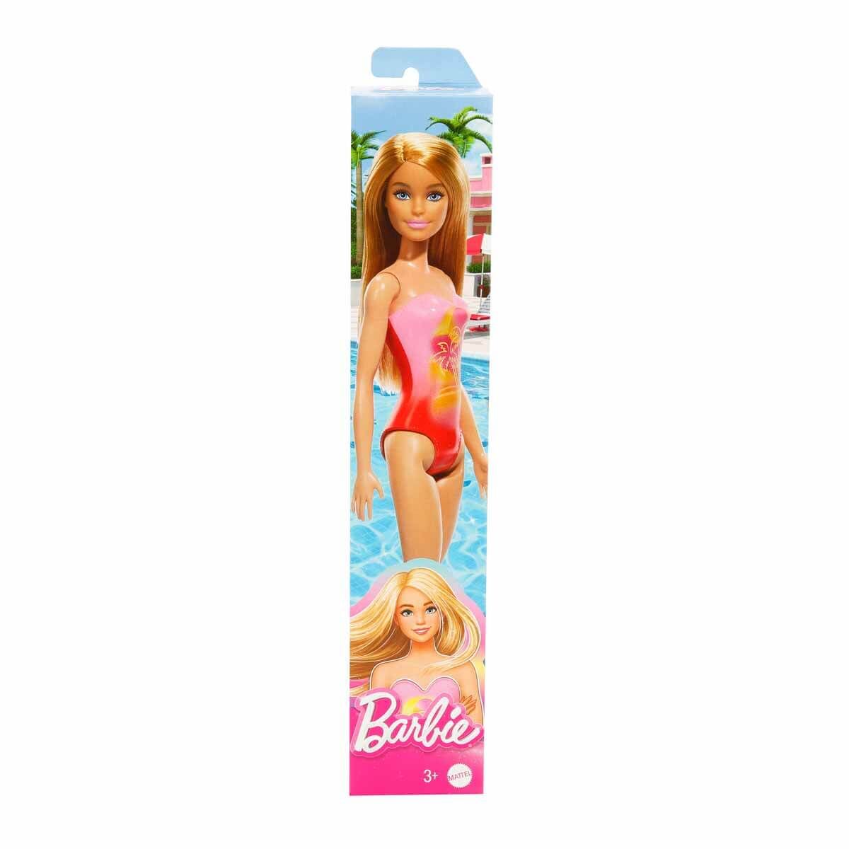 Barbie Plajda Bebekleri -Sarışın Pembe Hawaii Mayolu-  DWJ99