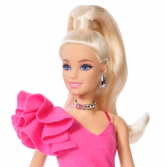 Barbie Deluxe Style  Bebekler - Pembe Parlak Elbise-  JJN73