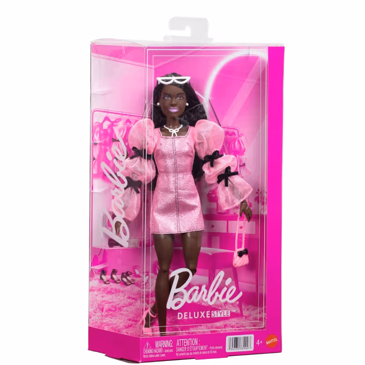 Barbie Deluxe Style Metalik Pembe Elbise-  JJN75