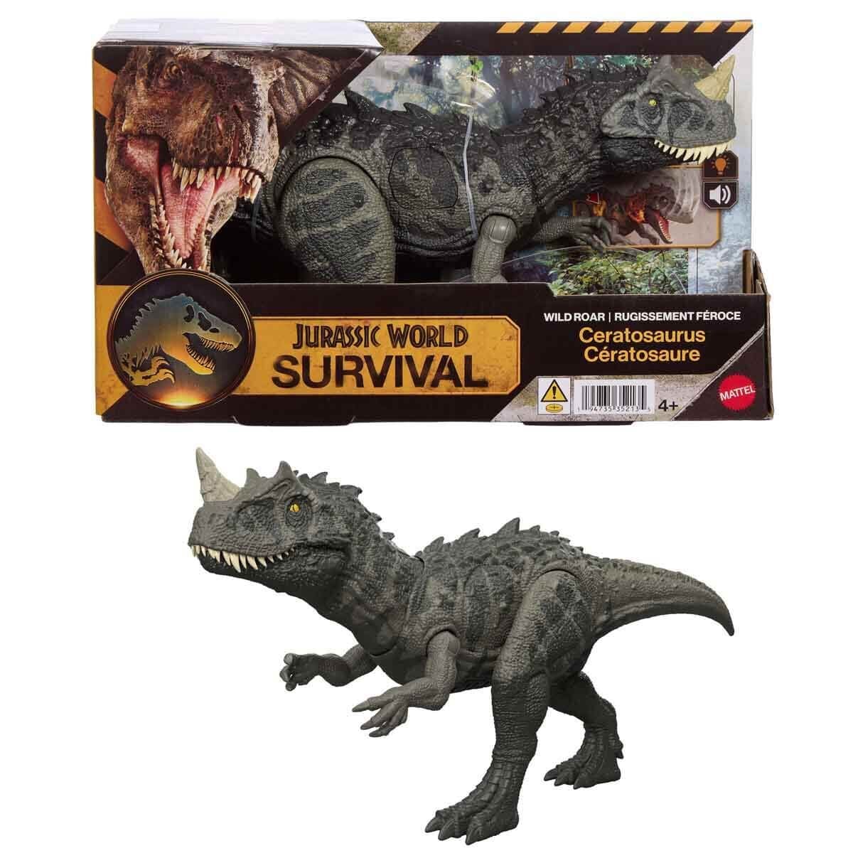 Sesli Jurassic World Kükreyen Dinozor Figürü Film Serisi 30 cm- JGB87 - Ceratosaurus-  JKL77