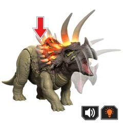 Sesli Jurassic World Kükreyen Dinozor Figürü Film Serisi 30 cm- JGB87 - Triceratops-  JKL81