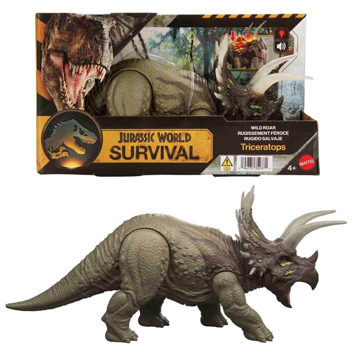 Sesli Jurassic World Kükreyen Dinozor Figürü Film Serisi 30 cm- JGB87 - Triceratops-  JKL81