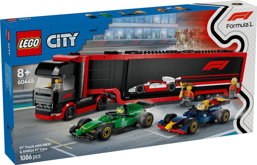 60445 LEGO® City RB20 ve AMR24 F1® Arabalı F1® Kamyonu