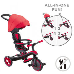 Globber Explorer 4in1 Trike Bisiklet - Kırmızı