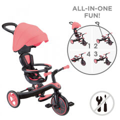 Globber Explorer 4in1 Trike Bisiklet - Pembe