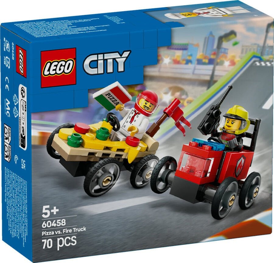 60458 LEGO® City Pizza Arabası İtfaiye Kamyonuna Karşı Yarış Arabası Paketi