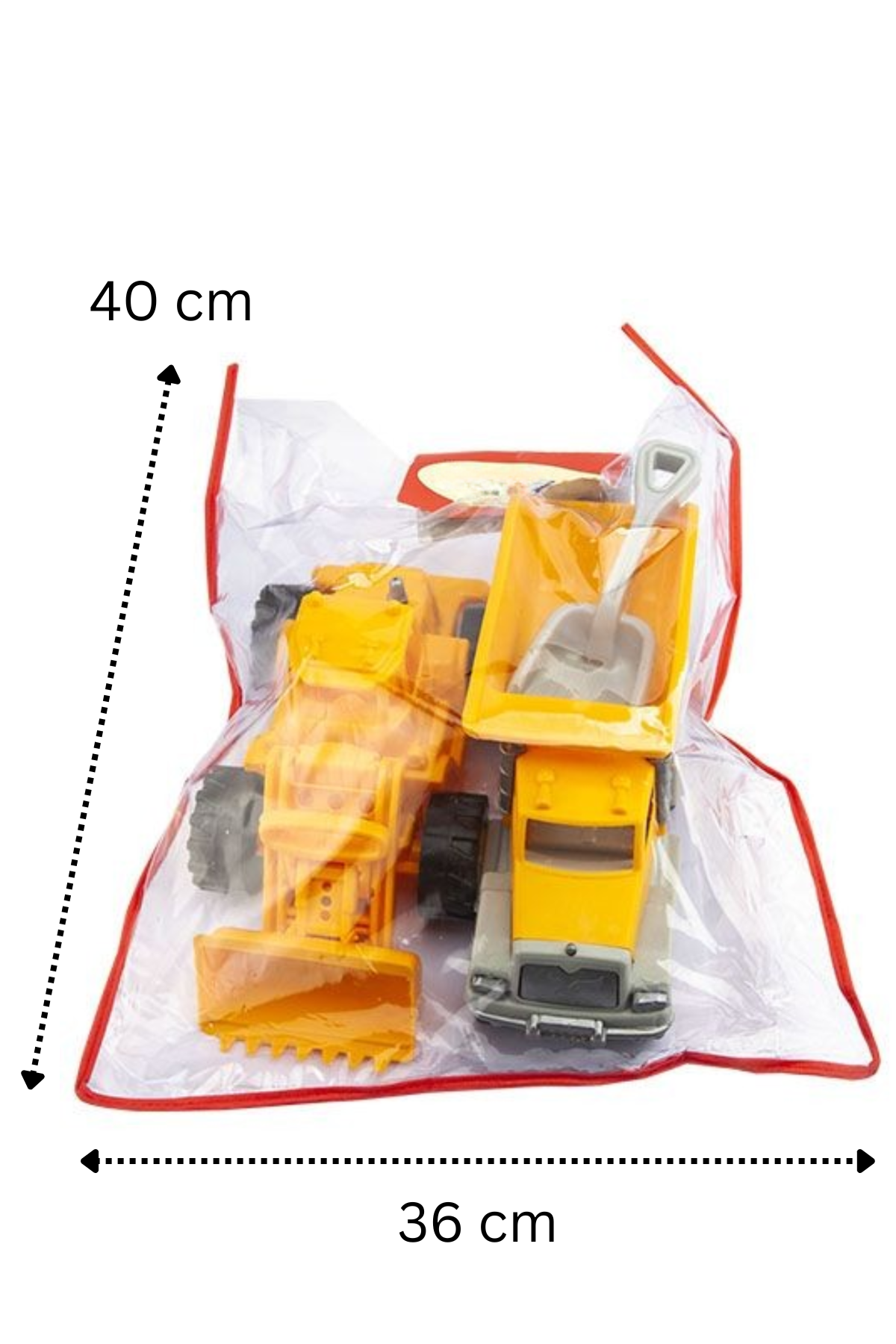 2'li Oyuncak İnşaat Araçları Seti - Damperli Kamyon, Kepçeli Dozer ve Kürek - 170