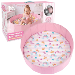 Yumuşak Minder Tabanlı Top Havuzu ve 100 Adet Top - Pembe