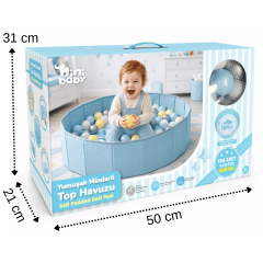 Yumuşak Minder Tabanlı Top Havuzu ve 100 Adet Top - Mavi
