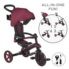 Globber Explorer 4in1 Katlanabilir Bisiklet - Bordo