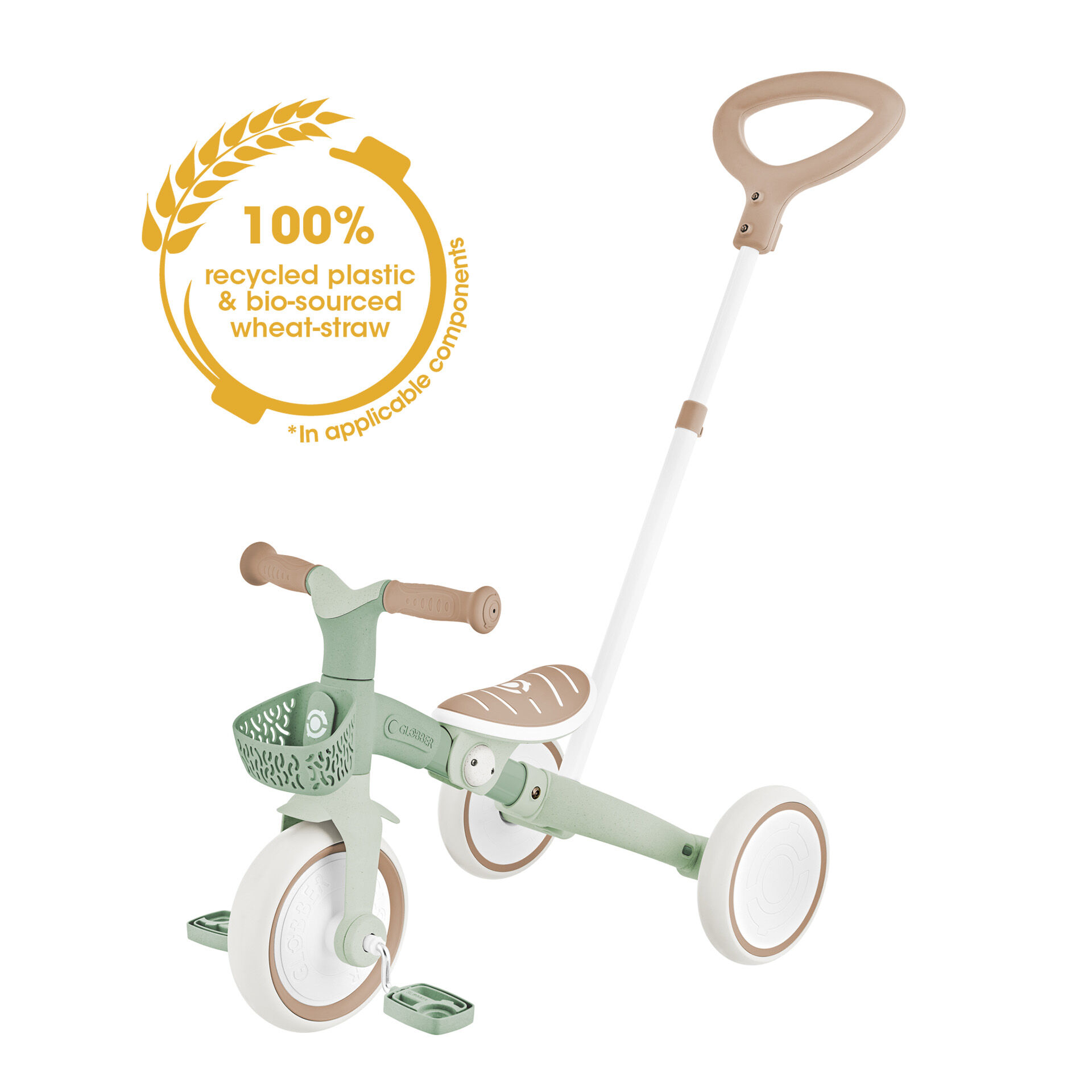 Globber Learning Trike 3in1 Plus Ecologic Bisiklet - Pastel Yeşil