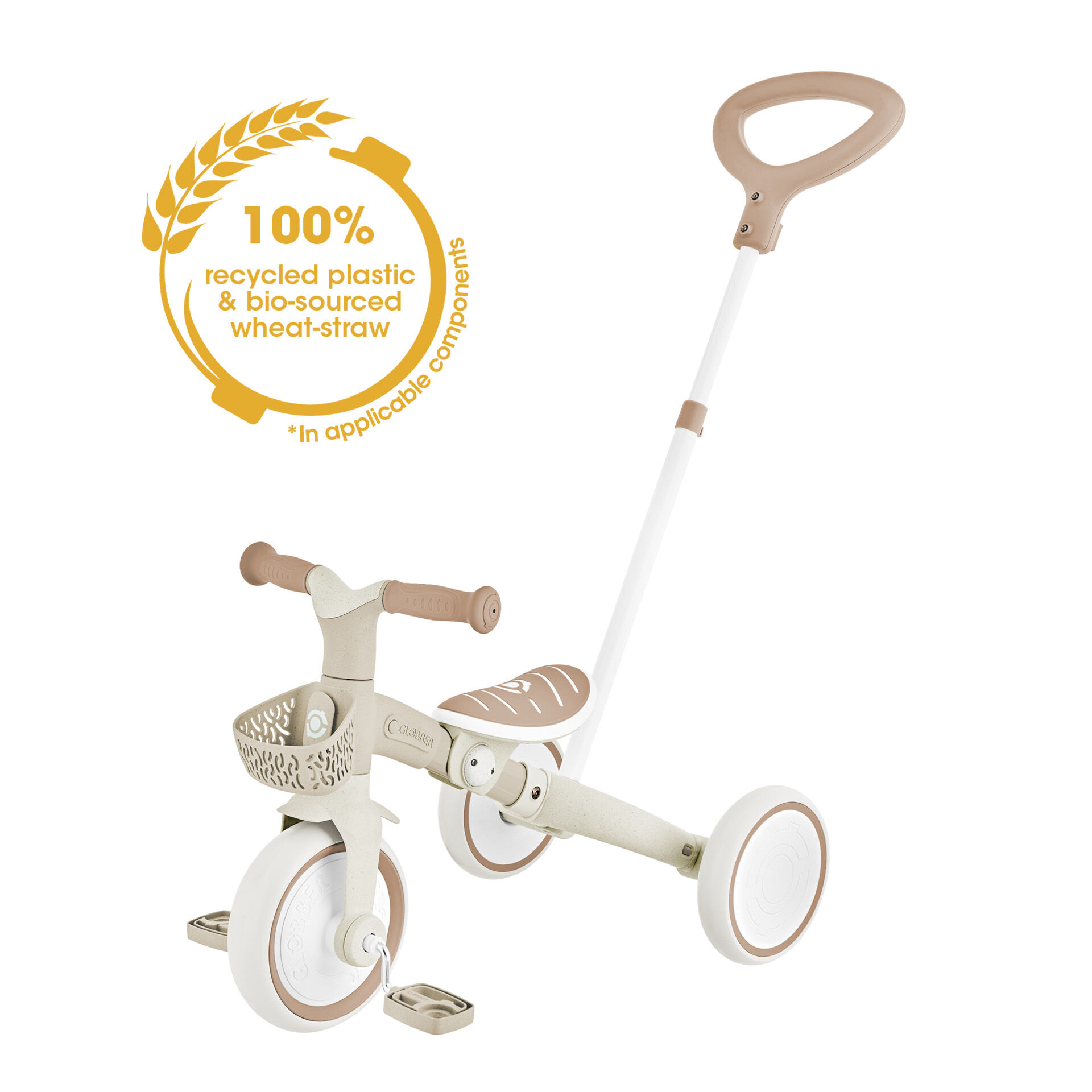 Globber Learning Trike 3in1 Plus Ecologic Bisiklet - Pastel Bej