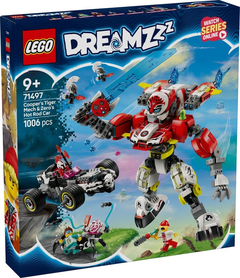 71497 LEGO® DREAMZzz Cooper'ın Kaplan Robotu ve Zero'nun Hot Rod Arabası