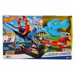 Hot Wheels City T-Rex Loop Ve Akrobasi Oyun Seti, 1 Oyuncak Arabalı Parkur Seti-  HKX42