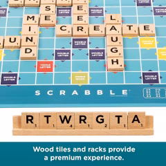 Scrabble İngilizce Ahşap 2'si 1 Arada Harfli Kelime Oyunu-   JGR61