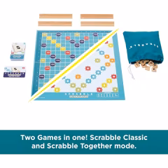 Scrabble İngilizce Ahşap 2'si 1 Arada Harfli Kelime Oyunu-   JGR61