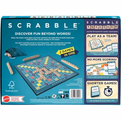 Scrabble İngilizce Ahşap 2'si 1 Arada Harfli Kelime Oyunu-   JGR61