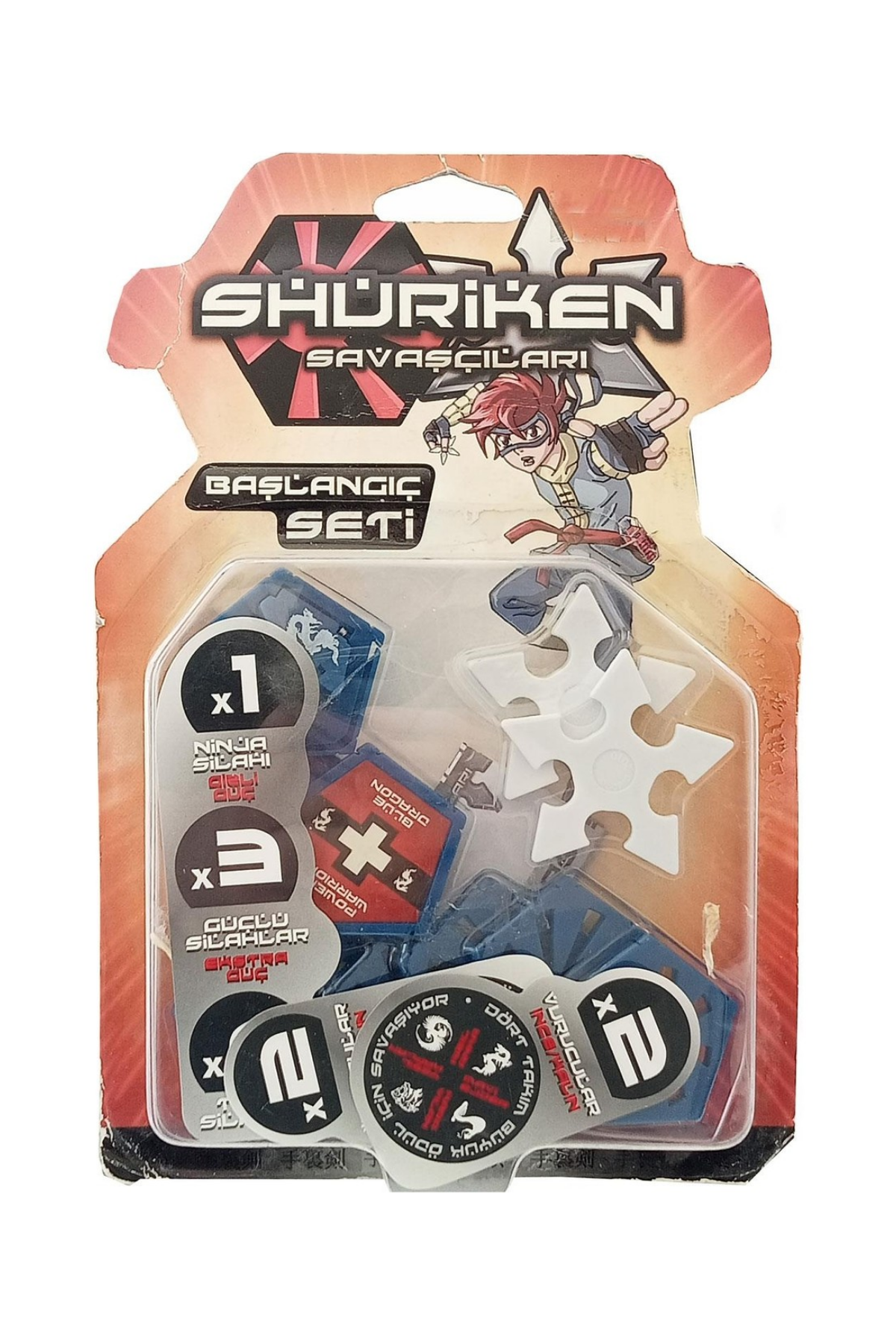 Shuriken Başlangıç Seti - Ninja Yıldızı Fırlatma Oyuncağı - Mavi Ejder
