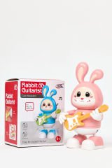Dans Eden Müzikli ve Işıklı Gitarist Tavşan ( PEMBE RENK )