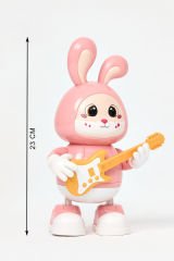 Dans Eden Müzikli ve Işıklı Gitarist Tavşan ( PEMBE RENK )