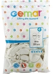Gemar Balon 10'' 26 cm 100 Adet Beyaz