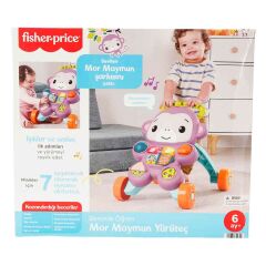 Fisher Price Sesli ve Işıklı Benimle Öğren Mor Maymun Yürüteç-  JGW94