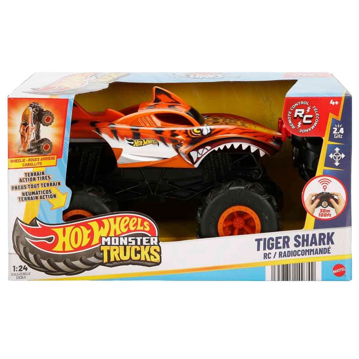 1:24 Hot Wheels Monster Trucks Tiger Shark Uzaktan Kumandalı Araba-  HNV03