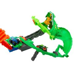 Hot Wheels Monster Trucks Köpek Balığı ve Dinozor Korkunç Ejderhaya Karşı Oyun Seti-  JFR06