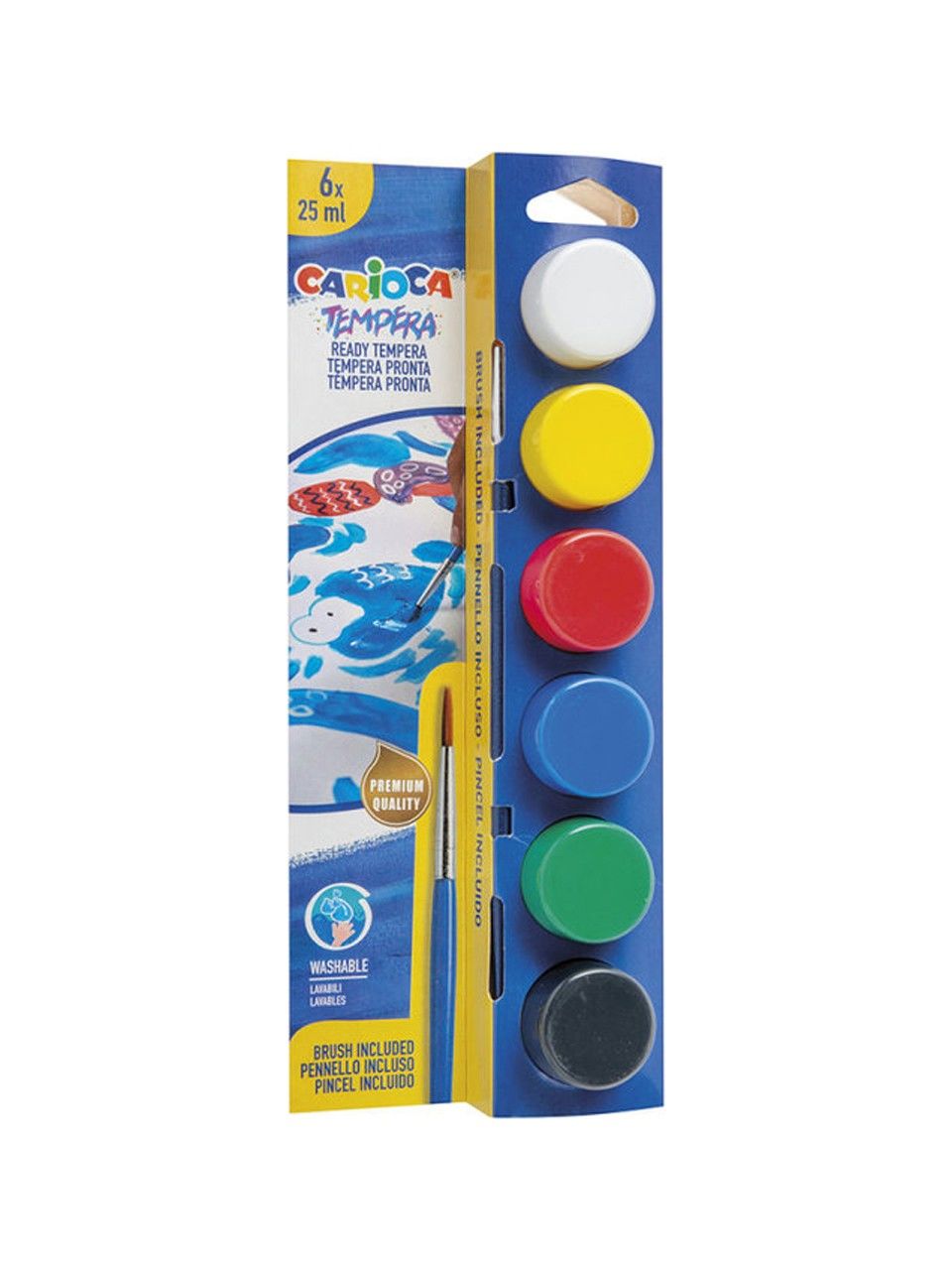 TEMPERA SULUBOYA SÜPER YIKANABİLİR FIRÇALI 6*25 ML 6 RENK KARIŞIK