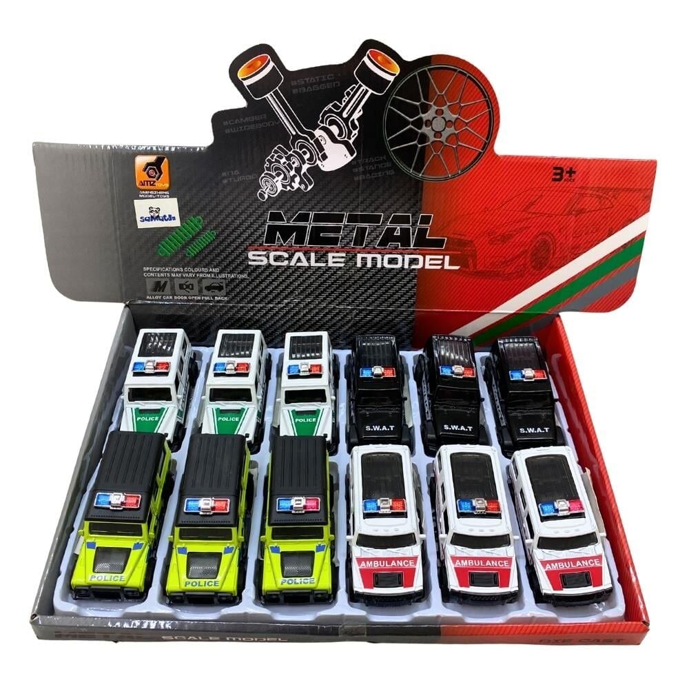 Samatlı Oyuncak Die Cast Çek Bırak Polis-Ambulans-SWAT 4332 C