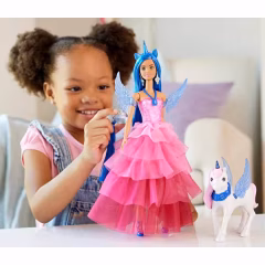 Barbie Mavi Saçlı Prenses Bebek- HRR16