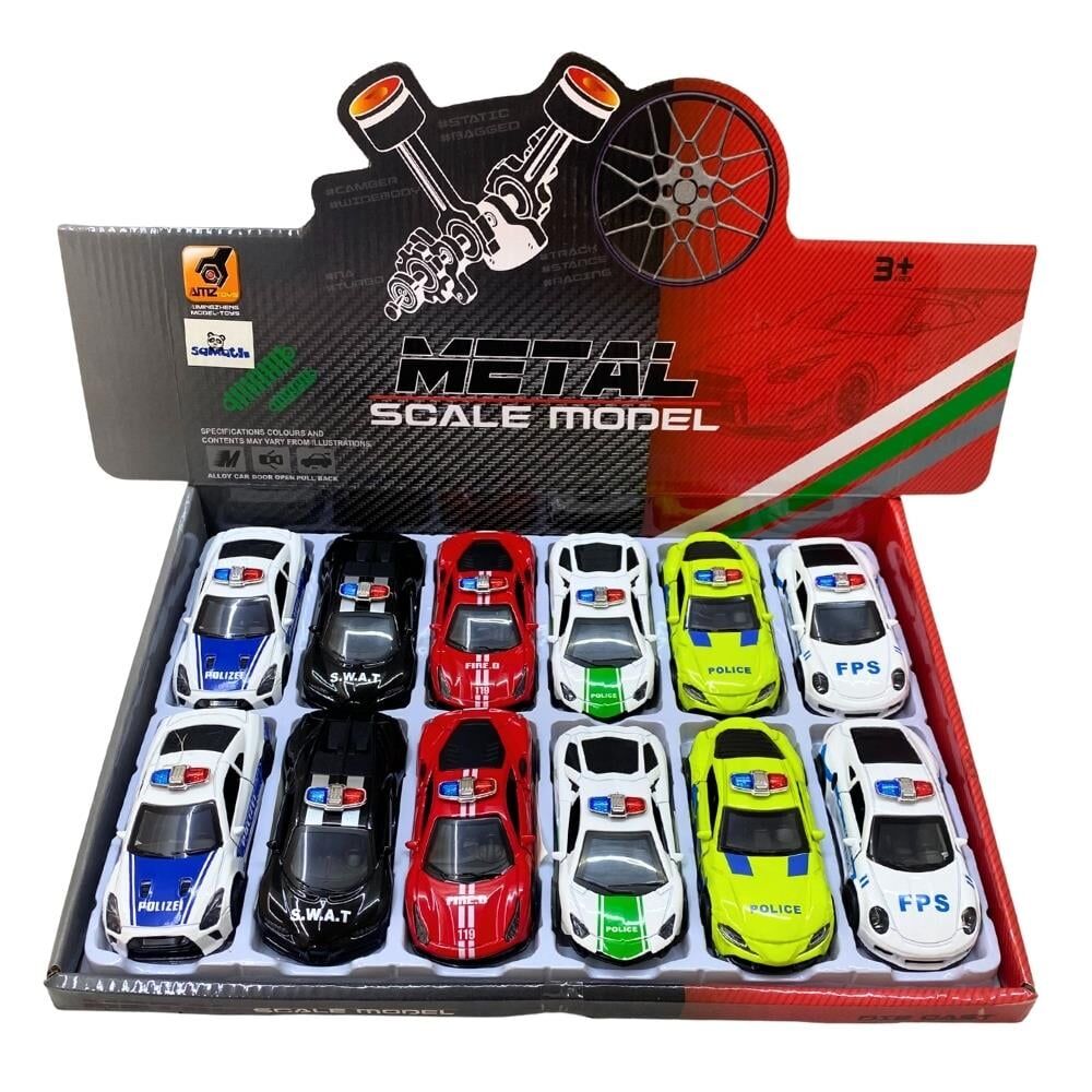 Samatlı Oyuncak Die Cast Çek Bırak Polis-SWAT-Yangın-Yardım 4313C