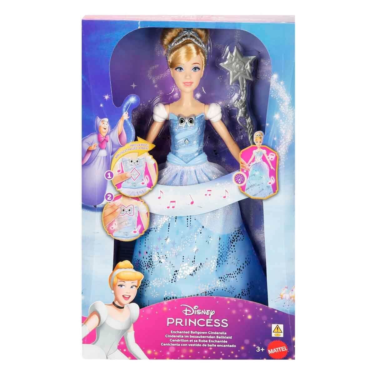 Sesli ve Işıklı Disney Prensesi Sihirli Balo Elbiseli Cinderella Bebek-  JBF94