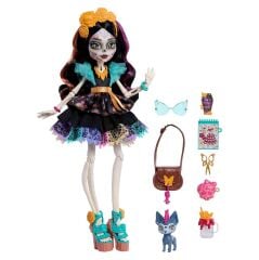 Monster High Ana Karakter Bebekler HPD53 - Siyah Elbiseli Skelita Calaveras JHK34