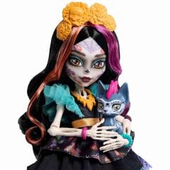 Monster High Ana Karakter Bebekler HPD53 - Siyah Elbiseli Skelita Calaveras JHK34