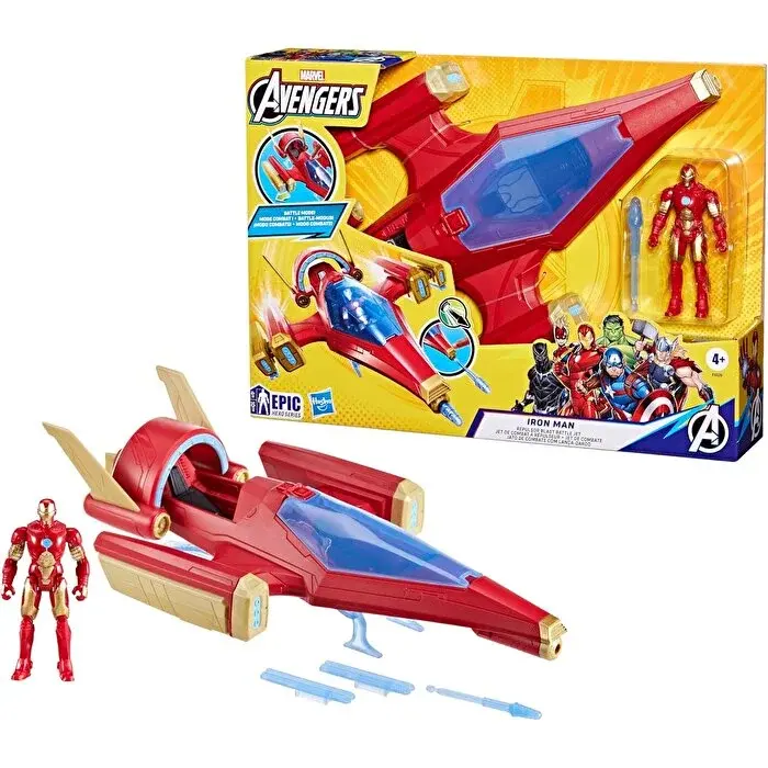 Avengers Destansı Kahraman Serisi Demir Adam Repulsor Blast Savaş Uçağı Aksiyon Figürü ve Aracı F9329