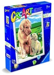 Creart Anne ve Yavru Köpek - Sayılarla Boyama Hobi Seti (200481)